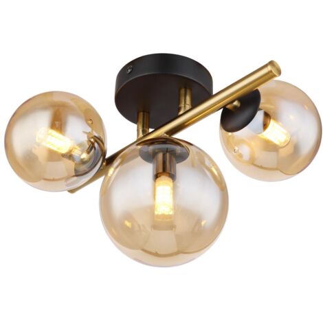 Globo - plafoniera - RIHA - oro - vetro - lampada in vetro