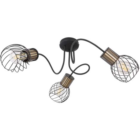 Globo - plafonnier - Argusto - noir - métal - Ø 60cm - E27 -