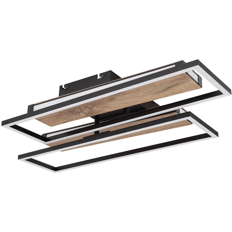 Lampe de salon plafonnier plafonnier led aspect bois rotatif-pivotant l 60 cm