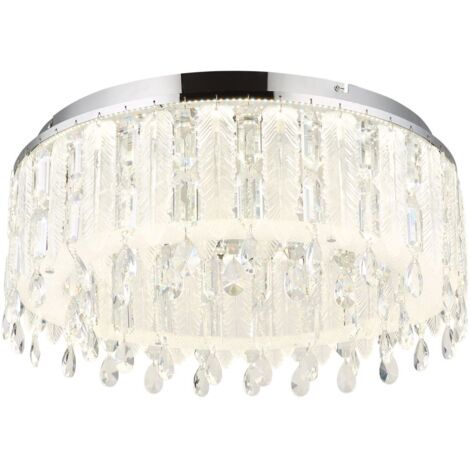 Globo - plafonnier - KLUNKA - chrome - verre - Ø 59cm - LED -