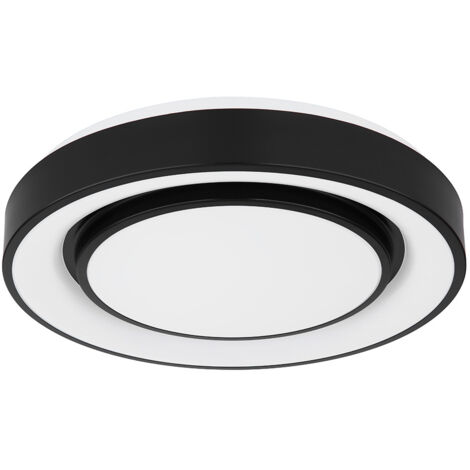 Globo - plafonnier - Sully - noir - métal - Ø 38cm - LED -