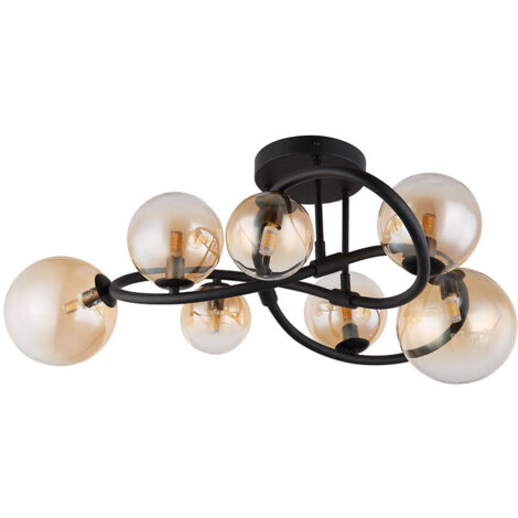 Globo - plafonnier - Tuberius - laiton noir - verre métal - Ø