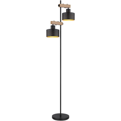 Globo Rielly Lampadaire multi-bras noir mat 2x E27