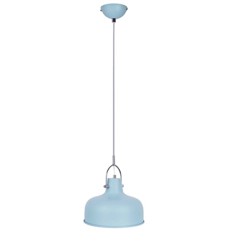 Lampe à suspendre Lampe à suspendre salon Plafonnier métal bleu chromé H 150 cm Lampe à suspendre Lampe à suspendre salon Plafonnier métal bleu chromé H 150 cm