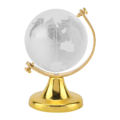 Globo rotondo Eosnow, mappa del mondo, sfera di cristallo, decorazione per la casa o l'ufficio, regalo (oro)