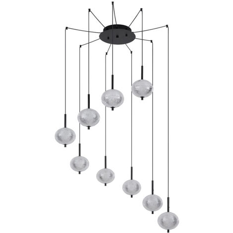 Globo - suspension - Aida - noir - verre - Ø 76cm - LED -