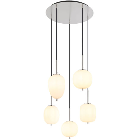 Globo - suspension - Blacky I - blanc - verre - Ø 58cm - E14 -