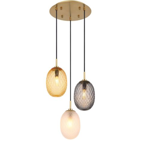 Globo - suspension - DEVIN - multicolore - verre - Ø 36cm - E14 -
