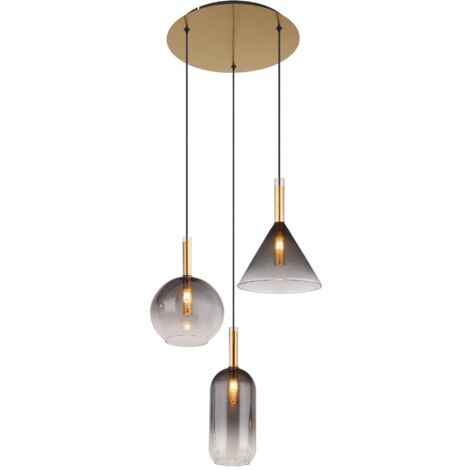 Globo - suspension - Elisabeth - laiton - verre verre fumé - Ø