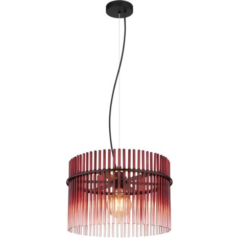 Globo - suspension - GORLEY - rouge - verre - Ø 40cm - E27 -