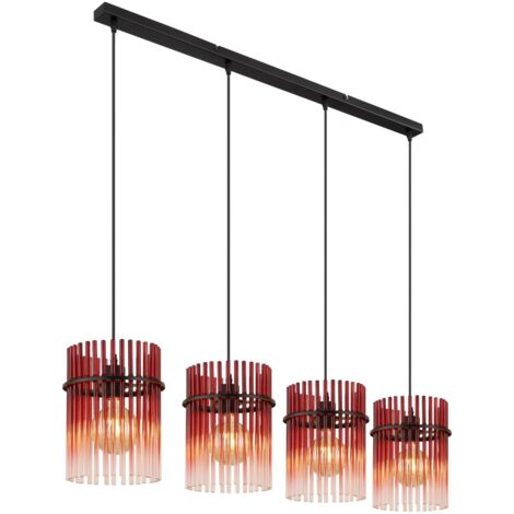 Globo - suspension - GORLEY - rouge - verre - grande lampe de