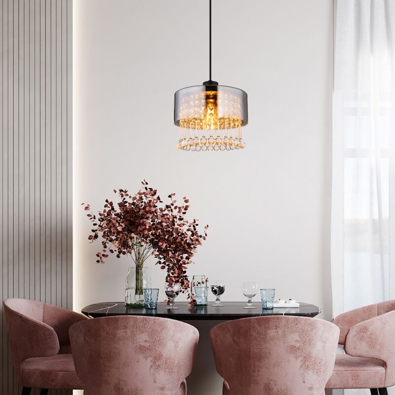 Lampe à suspension lampe suspendue plafonnier lampe de salle à manger cristaux de verre d 25 cm