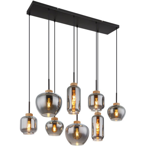 Globo - suspension - Matt - noir - verre verre fumé - grande