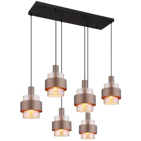 Globo - suspension - MILLEY - bronze - verre - grande lampe de