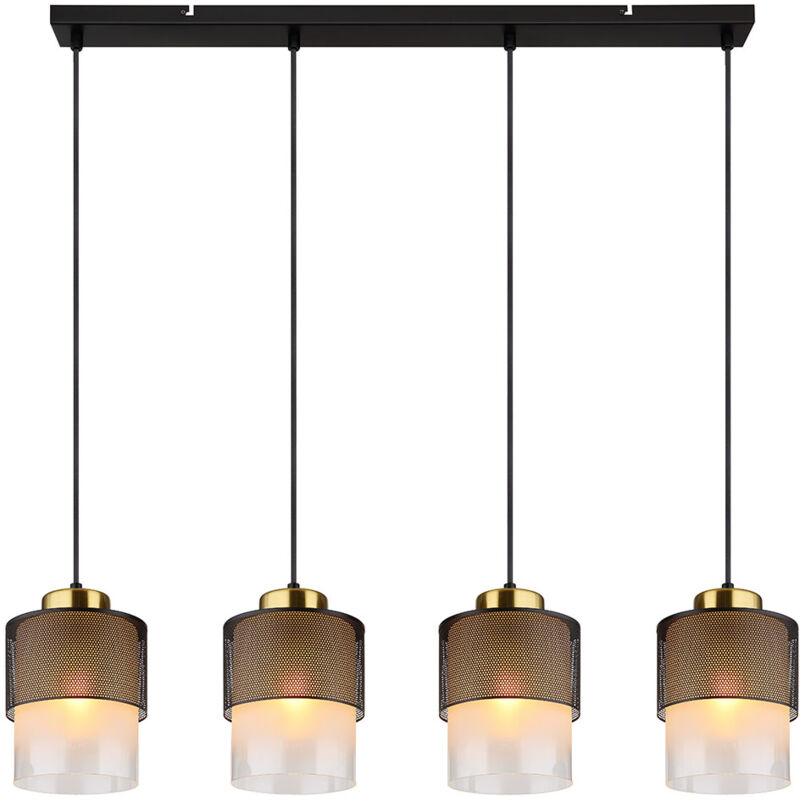 Lampe suspendue lampe suspendue plafonnier lampe de salle à manger verre couleur fumée 4 lampes