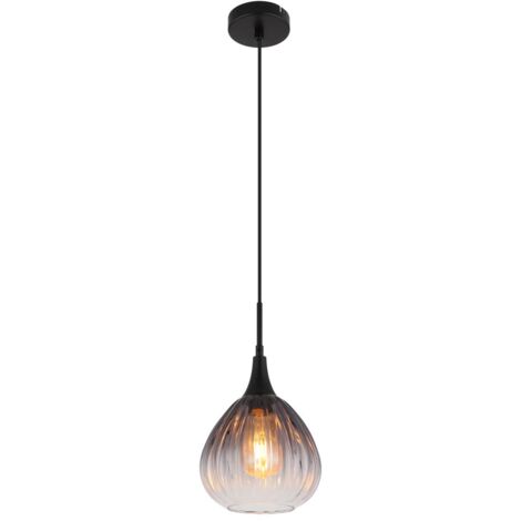 Globo - suspension - OLSEN - noir - verre - Ø 20cm - E27 - 15887H