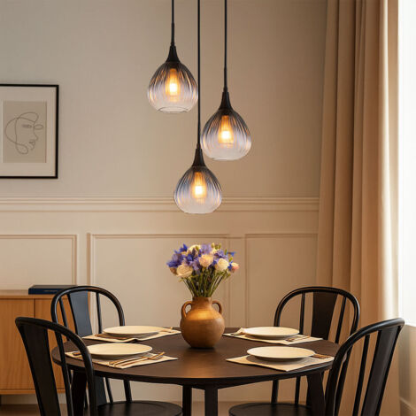 Globo - suspension - OLSEN - noir - verre - Ø 44cm - E27 -