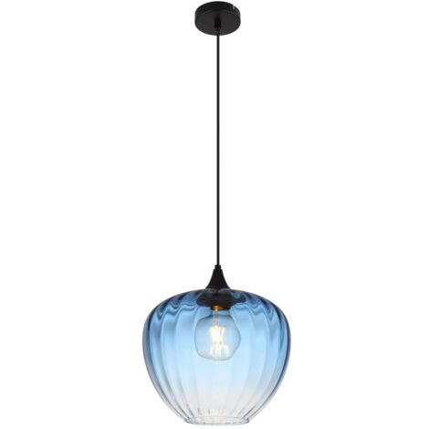 Globo - suspension - SANDER - bleu - verre - Ø 29cm - E27 -