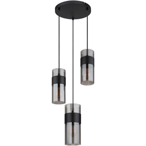 Globo - suspension - Scarfina - noir - verre verre fumé - Ø 34cm