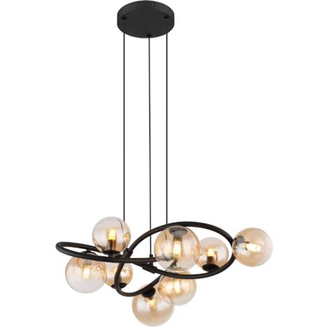 Globo - suspension - Tuberius - laiton noir - verre métal - Ø