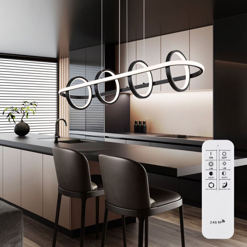 Globo - Plafonnier plafonnier lampe design anneaux télécommande led l 90 cm dimmable