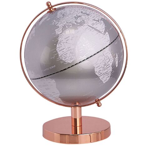Globo terráqueo plateado 28 cm CABOT
