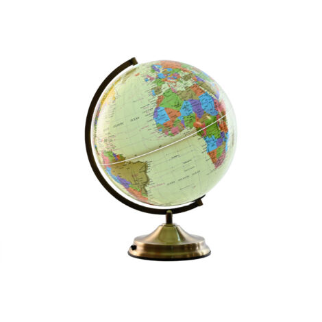 Globo Terraqueo Pvc 33X32X42 Con Luz Dorado