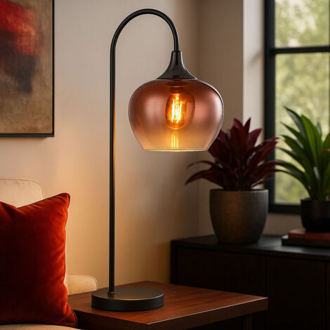 Globo - tischlampe - MAXY - rot - glas - buntglaslampe - E27 -