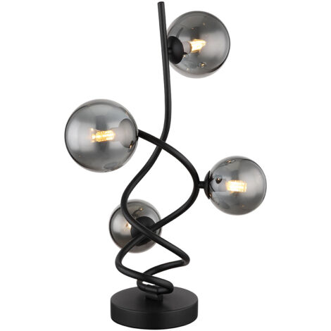 Globo - tischlampe - Riha - schwarz - glas metall rauchglas - Ø