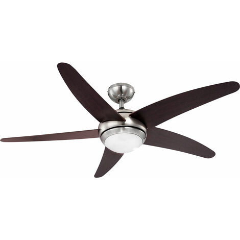 Ventilateur de plafond, télécommande, verre, D 132 cm, FABIOLA