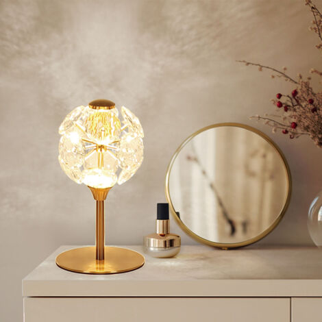 Globo Virina Lampe de table en verre doré avec cristaux K9 LED 3000K