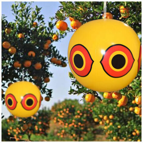 Globos espantapájaros para palomas, pájaros, garzas, urracas, avefrías y gorriones, (Ø) 400 mm, amarillo/rojo, STOL