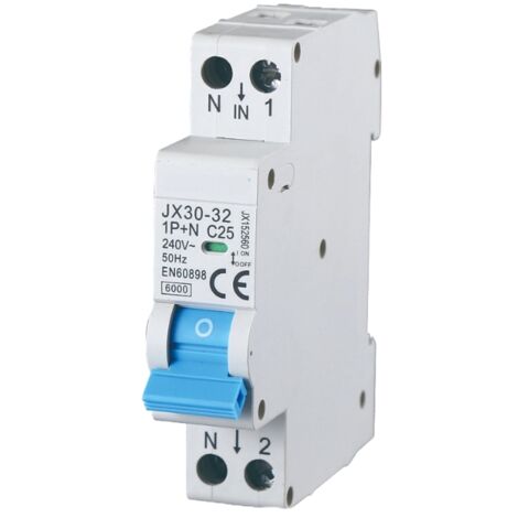 gloca Automatischer Leistungsschalter 1P+N 25A 220V 6KA 1 Modul DIN C25