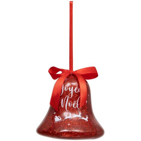 Glocke zum Aufhängen aus rotem Papier mit Glitter Frohe Weihnachten 75mm - Atmosphera créateur d'intérieur