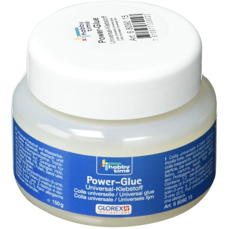 Glorex GmbH GLOREX 6 8090 15 Universale Power Glue, 150 ml, Adesivo Multiuso, Privo di solventi, asciuga in Modo Trasparente, Adatto a Tutti i Materiali, Transparent, 150 unità