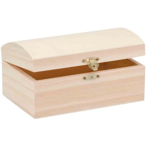 GLOREX Inspirations GLOREX 6 1682 401-Cassetta barocca in Legno di Pino, Grande Circa 18 x 12 x 9 cm, Miscela FSC, per dipingere, incollare o Decorare con Il Ferro da Bollo, Wood-Coloured