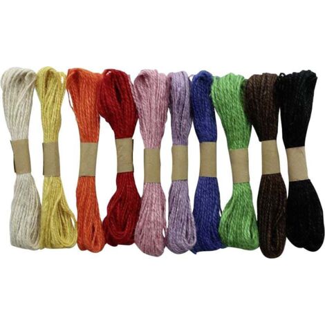 Glorex Jute-Schnur 10 Farben 10 m Juteschnur