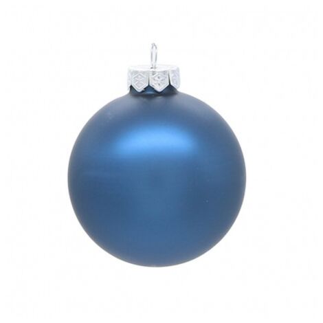 GLORIA STORE Palle Di Natale In Vetro Opaco D.10 Cm Conf. In Tubo Da 8 Pz Blu