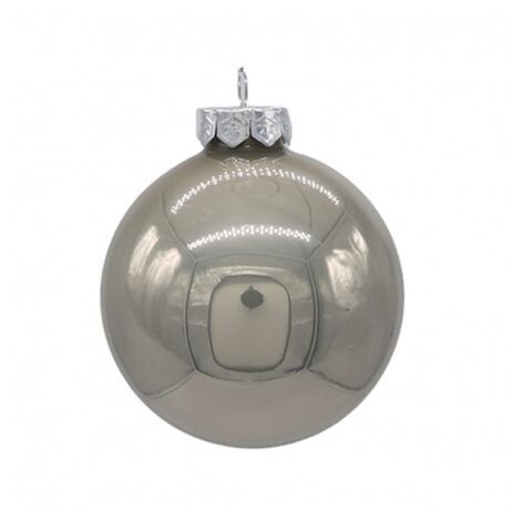 GLORIA STORE Palle Di Natale In Vetro Perlato D.10 Cm Conf. In Tubo Da 8 Pz Avorio
