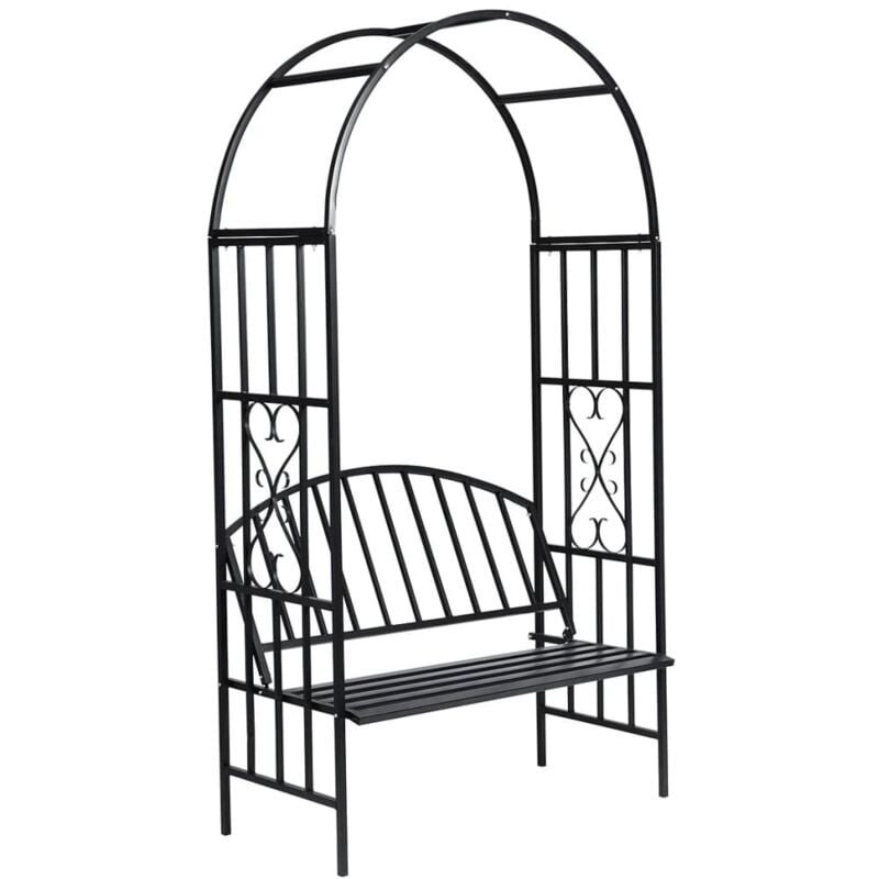 Voûte à roses de jardin avec banc Vidaxl