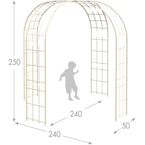Gloriette Tube Carré 250x50x240 cm Beige Louis Moulin Jardin