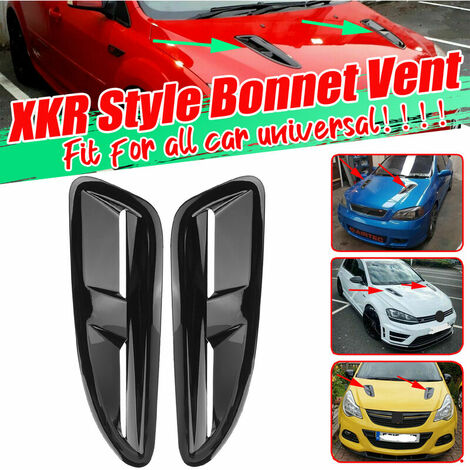 Gloss Black XKR Style ABS Hood Vents Air Intakes Air Intakes For BMW VW Jaguar Audi Mercedes Honda Mustang