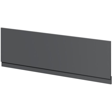 Gloss Grey MDF 1700mm Front Bath Panel with Plinth