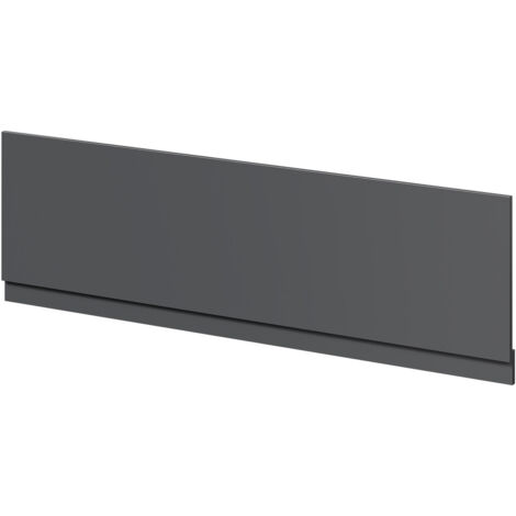 Gloss Grey MDF 1800mm Front Bath Panel with Plinth