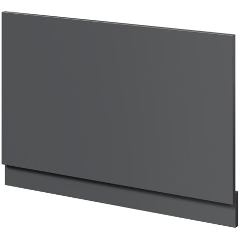 Gloss Grey MDF 800mm End Bath Panel with Plinth