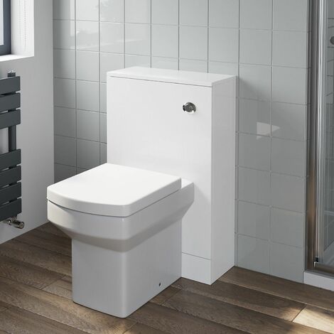 main image of "Gloss White Concealed Cistern Unit Royan Toilet Bathroom Flat Pack 500 x 300mm"