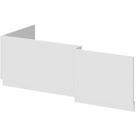 Gloss White MDF 1700mm L Shaped Front and End Bath Panel Set