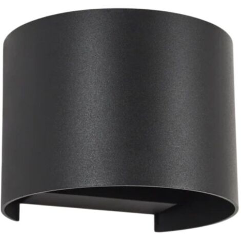 Gloupie Applique Da Esterno Hobby,Alluminio Nero,IP54, Potenza Massima 5W Luce Calda 4000K, Forma Mezza Luna