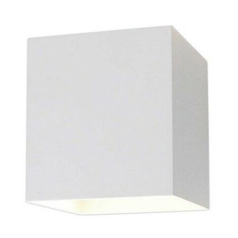 Gloupie Applique Da Esterno Kelly,Alluminio Bianco,IP54, Potenza Massima 5W Luce Calda 4000K, L 10 X P 10 X H 10 Cm,Forma Cubica