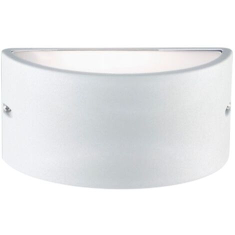 Gloupie Applique Lux da Esterno in Alluminio Bianco,Forma Arrotondata, IP44, Attacco E27, Max 60W,Illuminazione Bidirezionale
